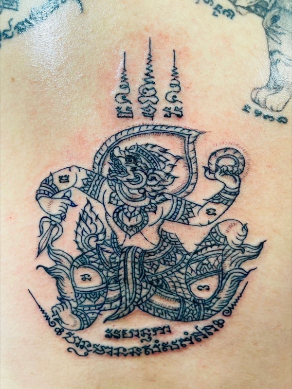 Hanuman deity on back