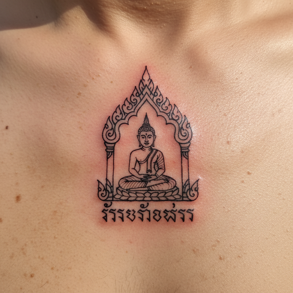 Onk Phra Sak Yant design — close-up